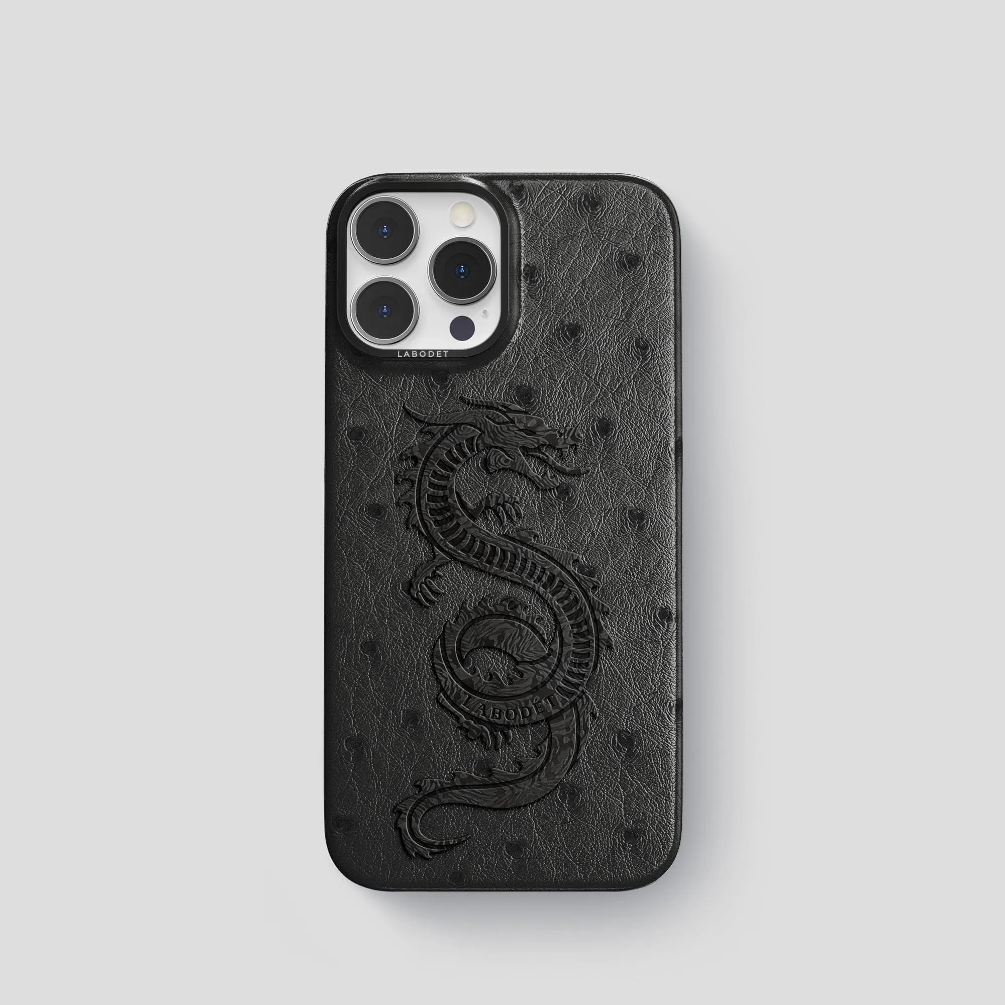 Classic Case with Carbon Dragon For iPhone 15 Pro In Ostrich Shock absorption