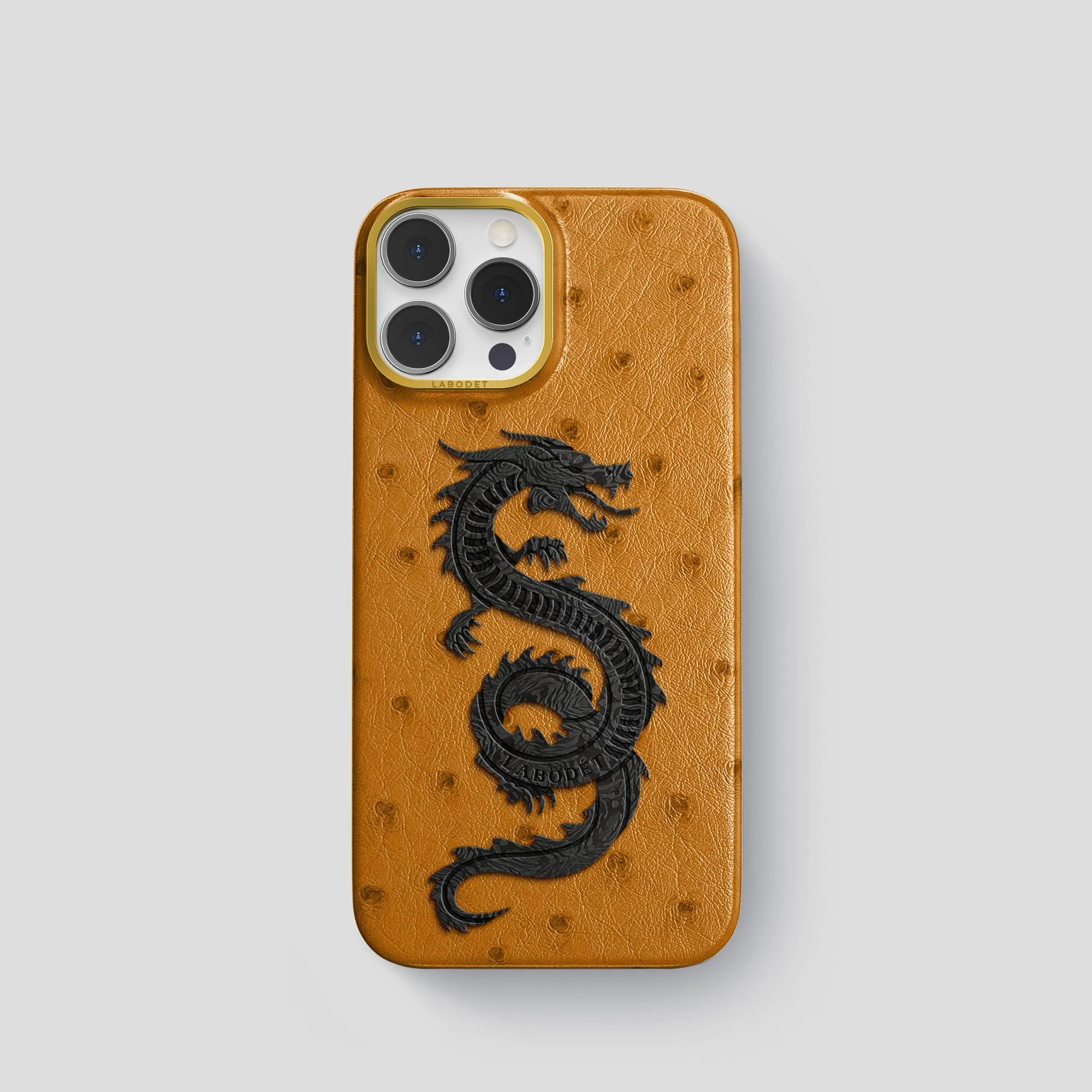 Matte Touch Classic Case with Carbon Dragon For iPhone 15 Pro In Ostrich