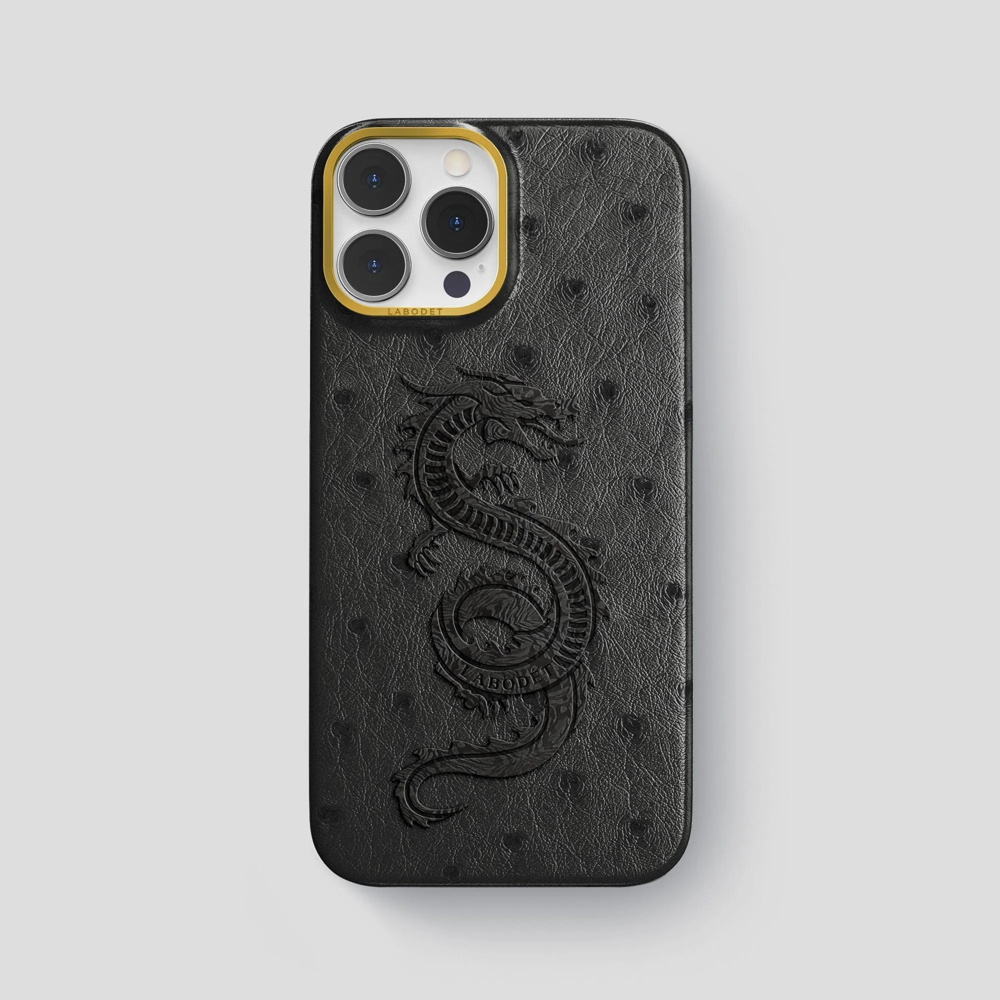 Fashion Accent Classic Case With Carbon Dragon For iPhone 15 Pro Max In Ostrich
