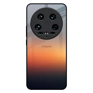 Aesthetic Orange Glass Case for Mi 14 Ultra 5G Creative Artwork Edge Shield