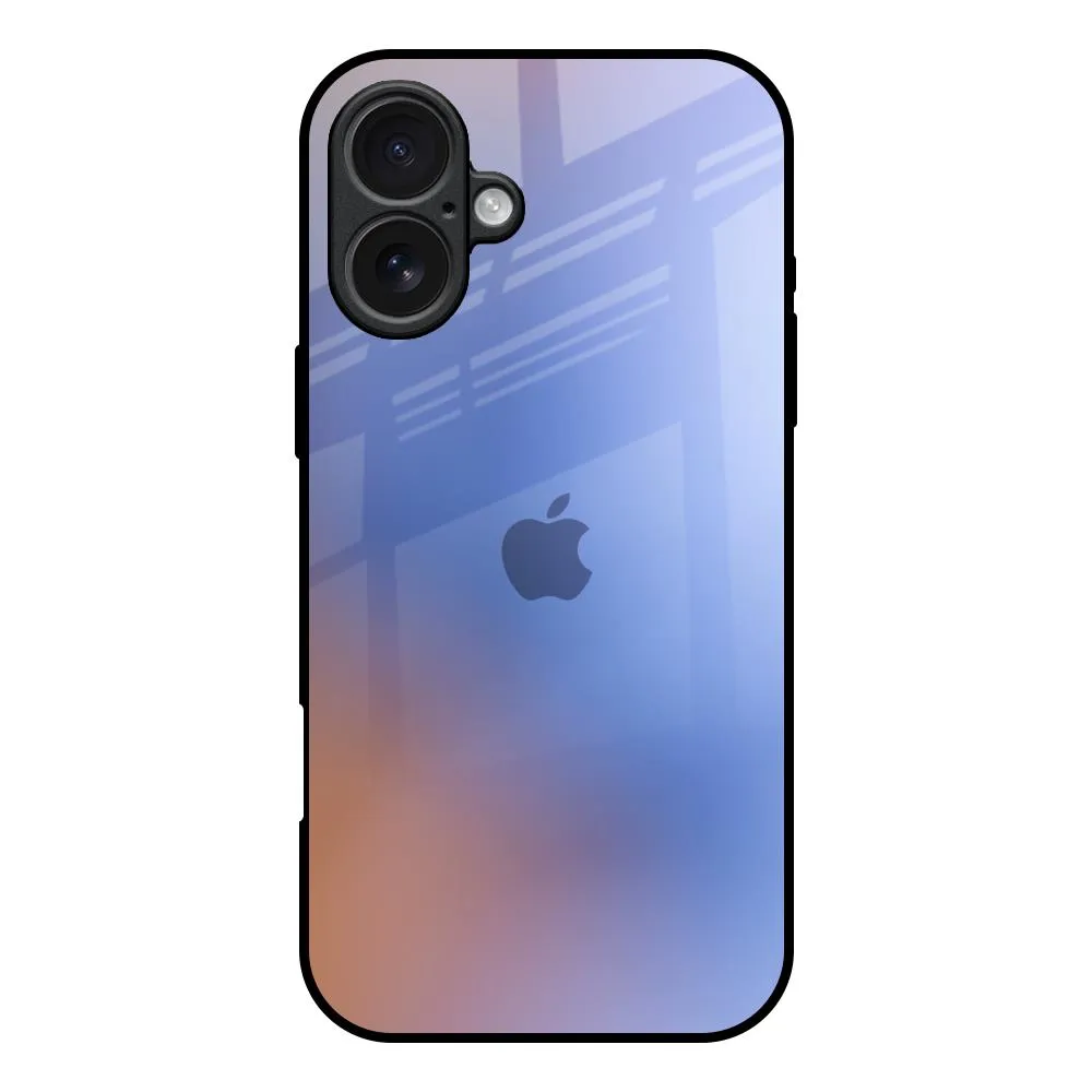 Blue Aura Glass Case for iPhone 17 Modern Pattern Layer Stylish Edge