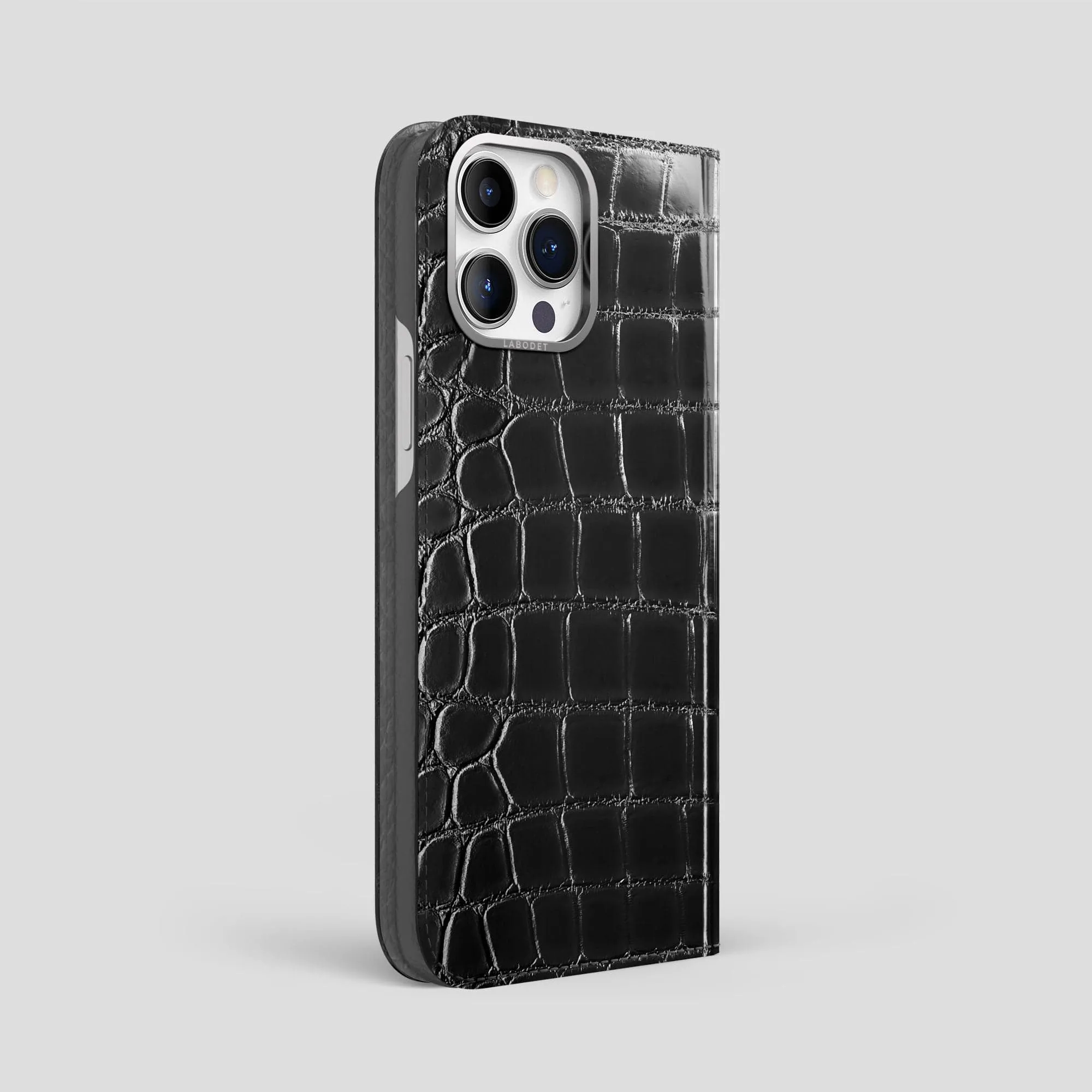 Clear Texture Folio Case For iPhone 15 Pro Max In Patina Alligator
