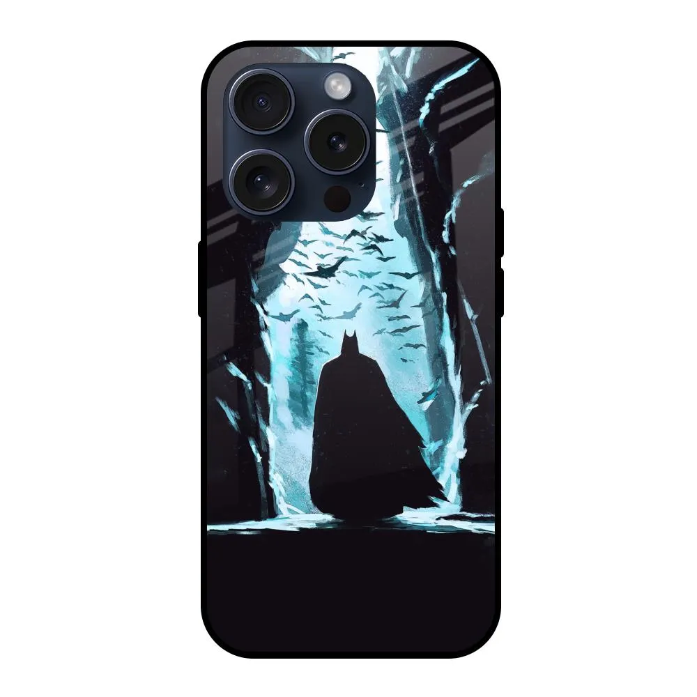 Colorful Finish Dark Man In Cave Glass Case for iPhone 15 Pro