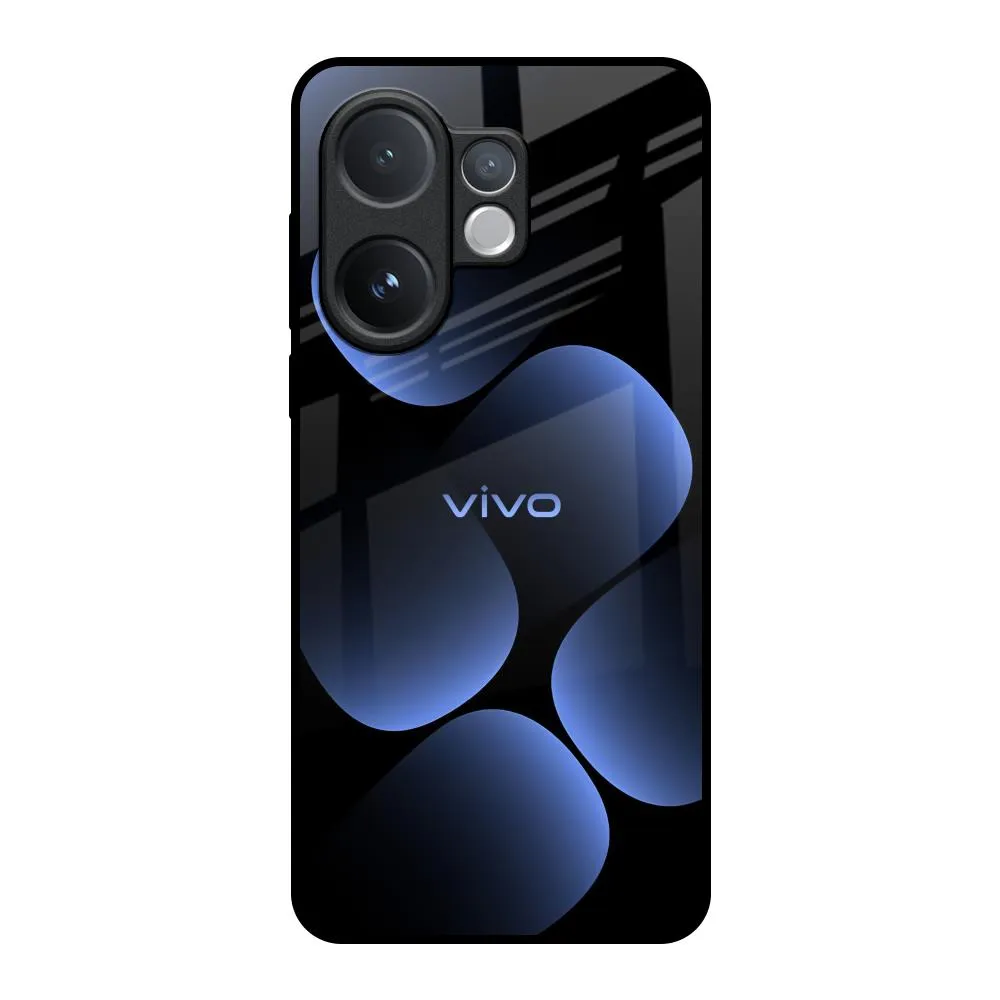 Five Blue Spots Glass Case for Vivo V60 5G Soft Edge Detail Flexible Edge Texture