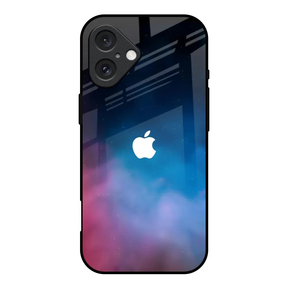 Cloudy Galaxy Glass Case for iPhone 16 Protective Texture Finish