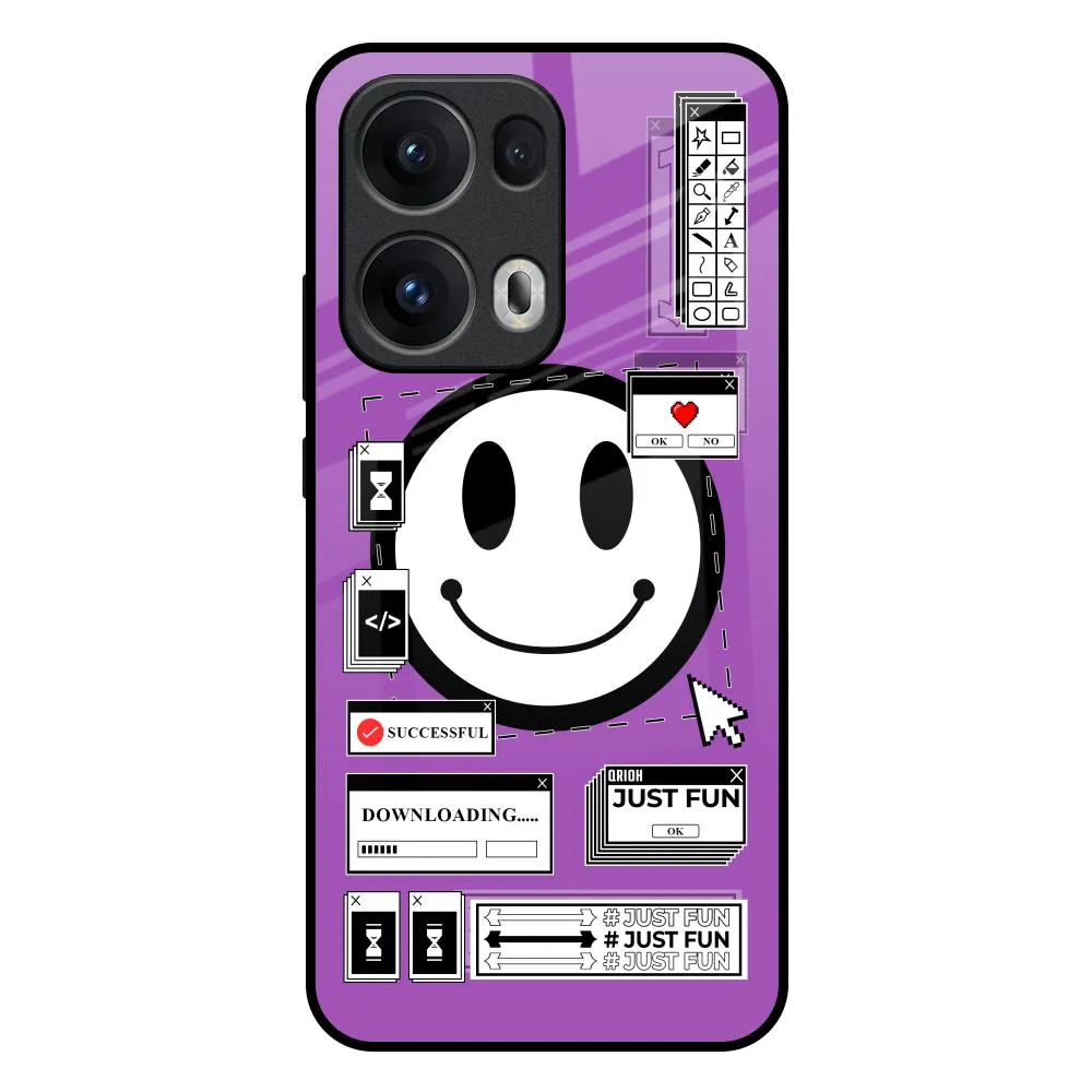 Smooth Feel Surface Code with Smile Glass Case for Oppo Reno13 Pro 5G