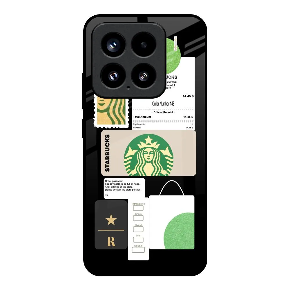 Patterned Design Tough Grip Coffee Latte Glass Case for Mi 15 5G
