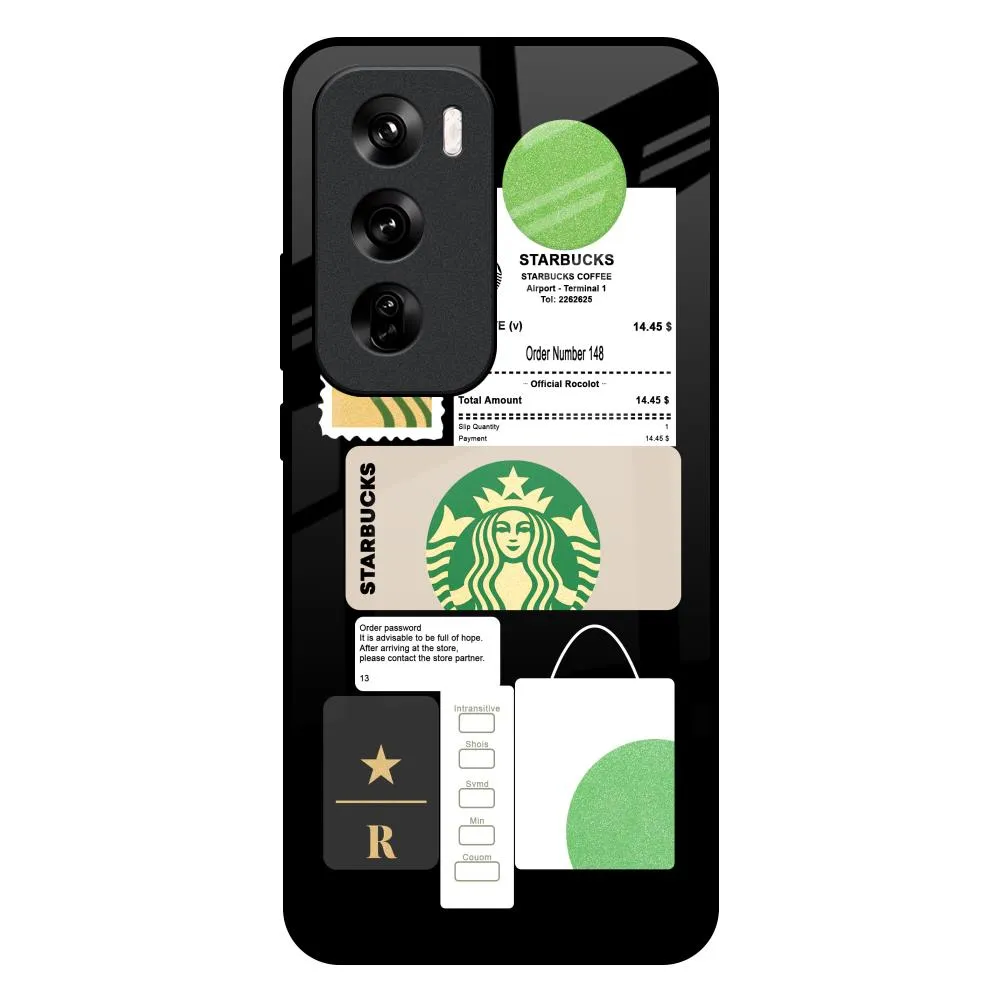 Durable Design Coffee Latte Glass Case for Oppo Reno 12 Pro 5G