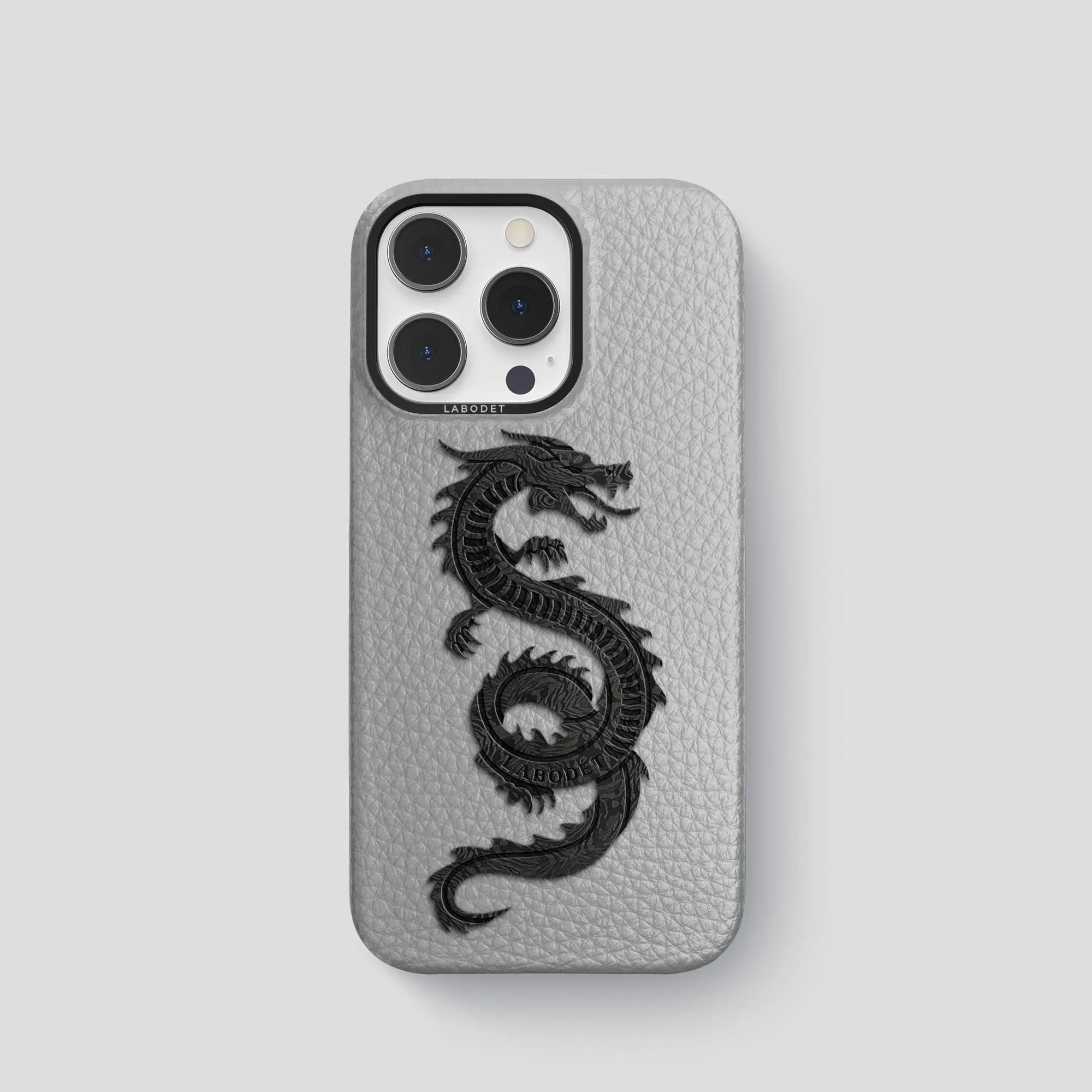Soft Touching Classic Case With Carbon Dragon For iPhone 15 Pro In Calf