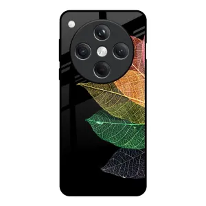 Colorful Leaves Glass Case for Oppo Find X8 5G Rugged Frame Design Strong Shell