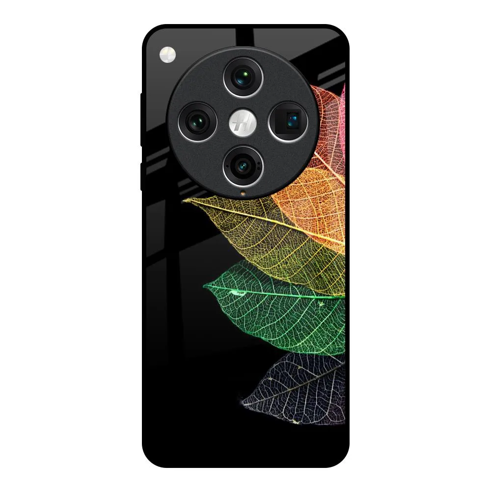 Colorful Leaves Glass Case for Oppo Find x8 Pro Scratch Guard Matte Layer