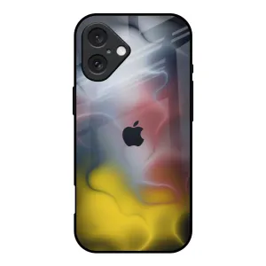 Colorful Smoke Glass Case for iPhone 16 Creative Pattern Matte Coating Finish