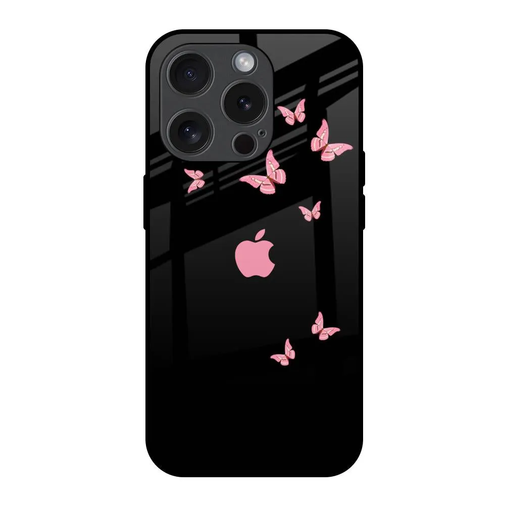 Fly Butterfly Glass Case for iPhone 15 Pro Color Finish Glossy surface