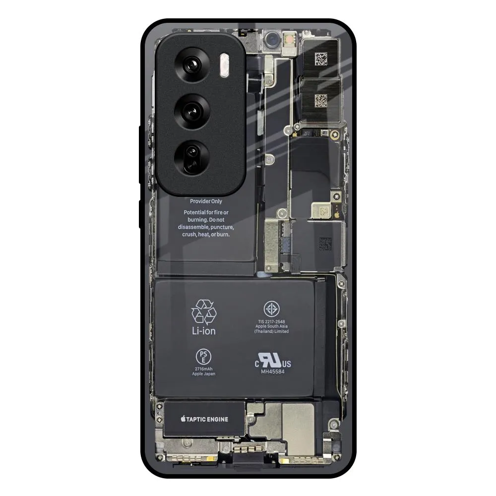 Creative Artwork Vivid Pattern Design Skeleton Inside Glass Case for Oppo Reno 12 Pro 5G