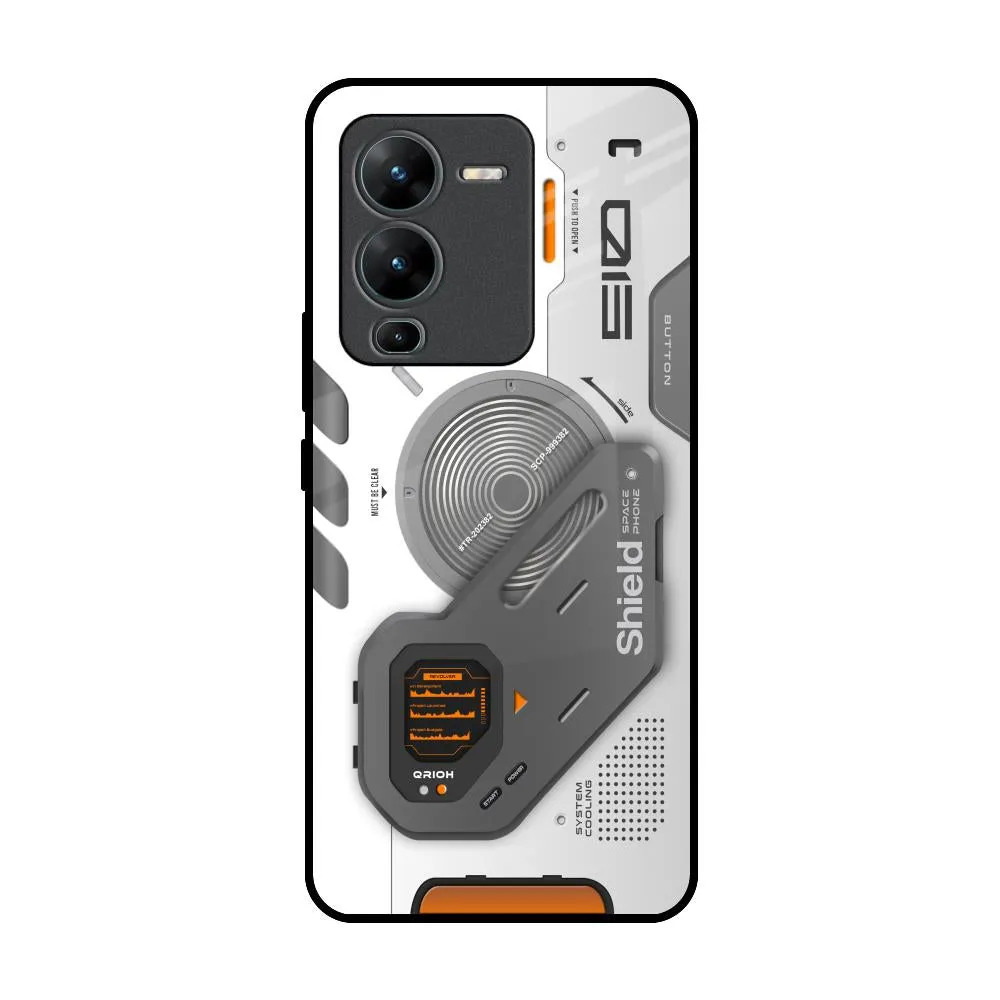 Liberty Cyber Glass Case for Vivo V25 Pro Stylish Detail Layer Minimal Surface Layer