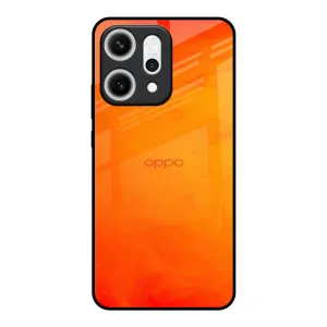 Tangy Orange Glass Case for Oppo Reno14 5G Hybrid Pattern Texture