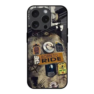 Stylish Finish Texture Ride Mode On Glass Case for iPhone 15 Pro