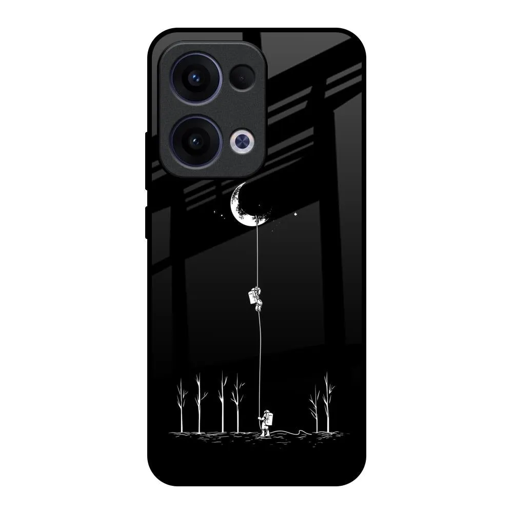 Luxury Texture Smooth Form Catch the Moon Glass Case for Oppo Reno13 5G