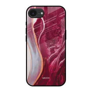 Crimson Ruby Glass Case for Apple iPhone 16e Hybrid Grip Finish Hybrid Pattern Design