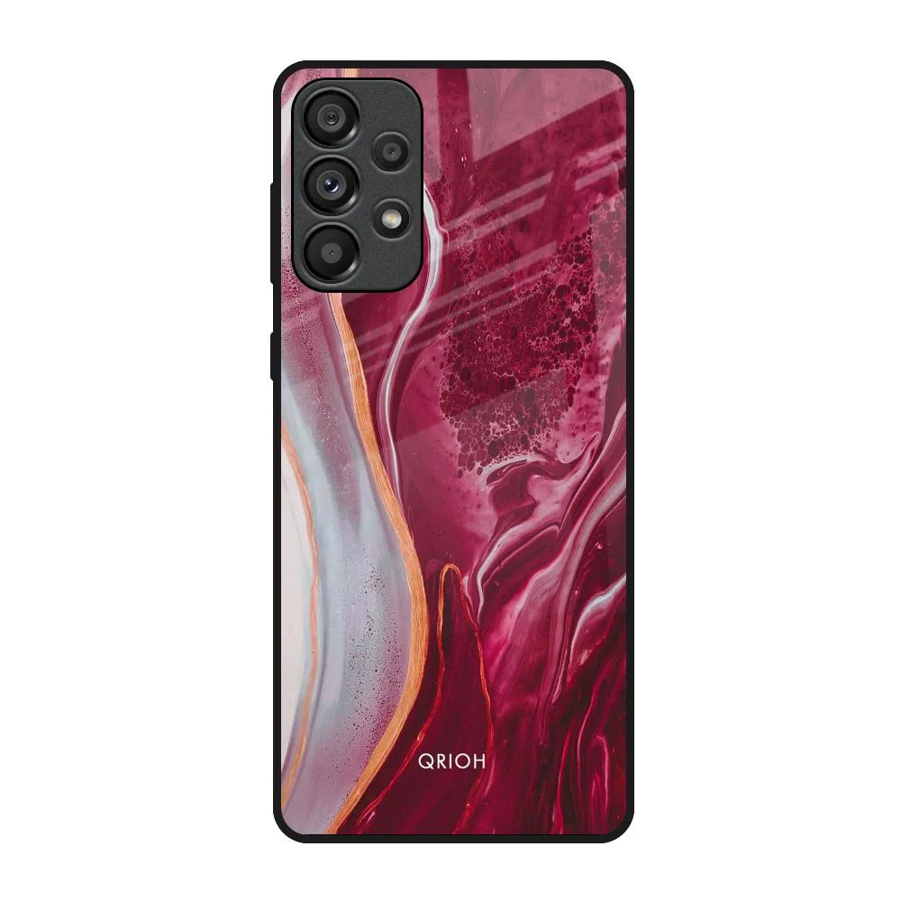 Crimson Ruby Glass Case for Samsung Galaxy A73 5G Vivid Design Texture