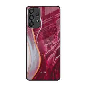 Crimson Ruby Glass Case for Samsung Galaxy A73 5G Vivid Design Texture