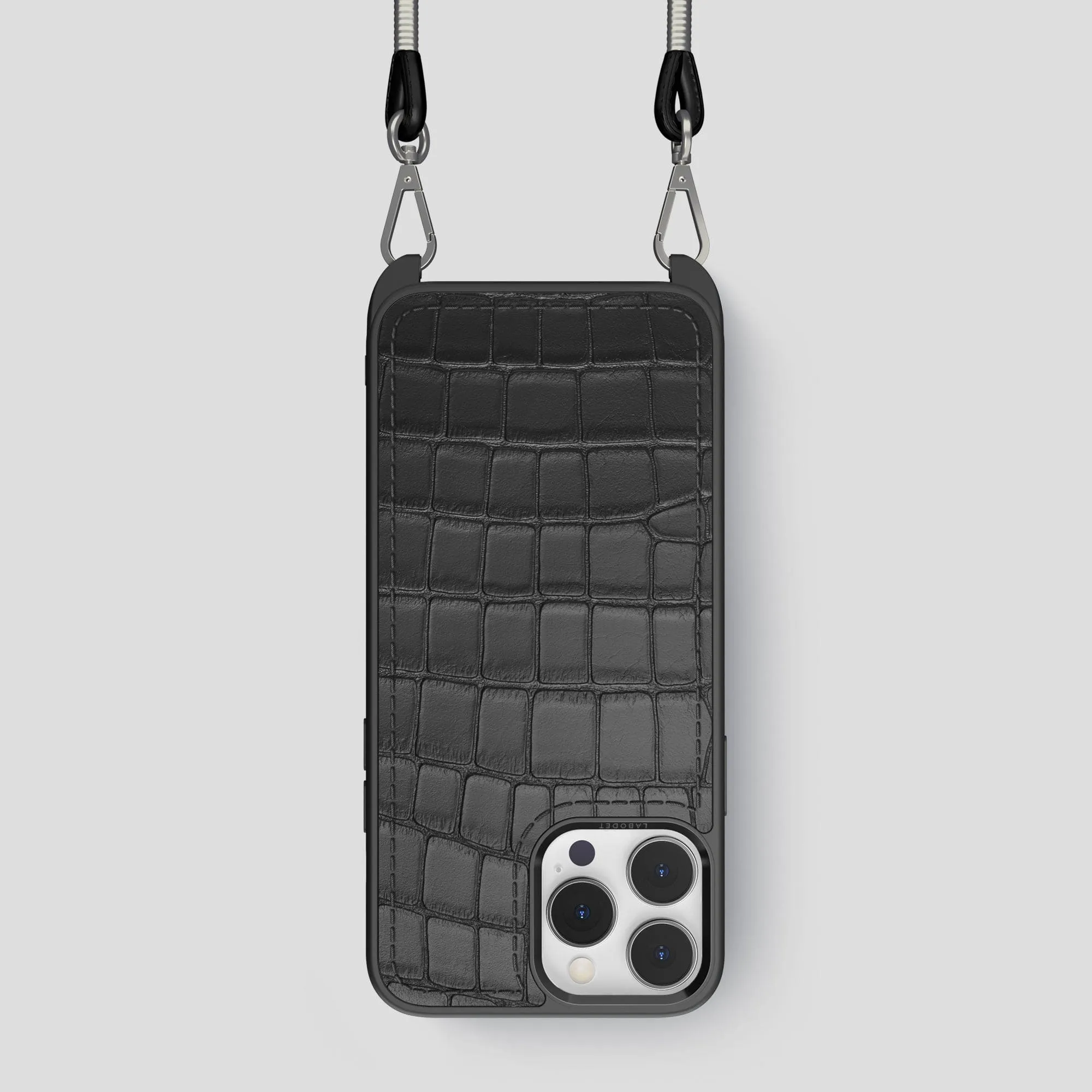 Durable Texture Modern Frame Crossbody Sport Case For iPhone 15 Pro In Alligator