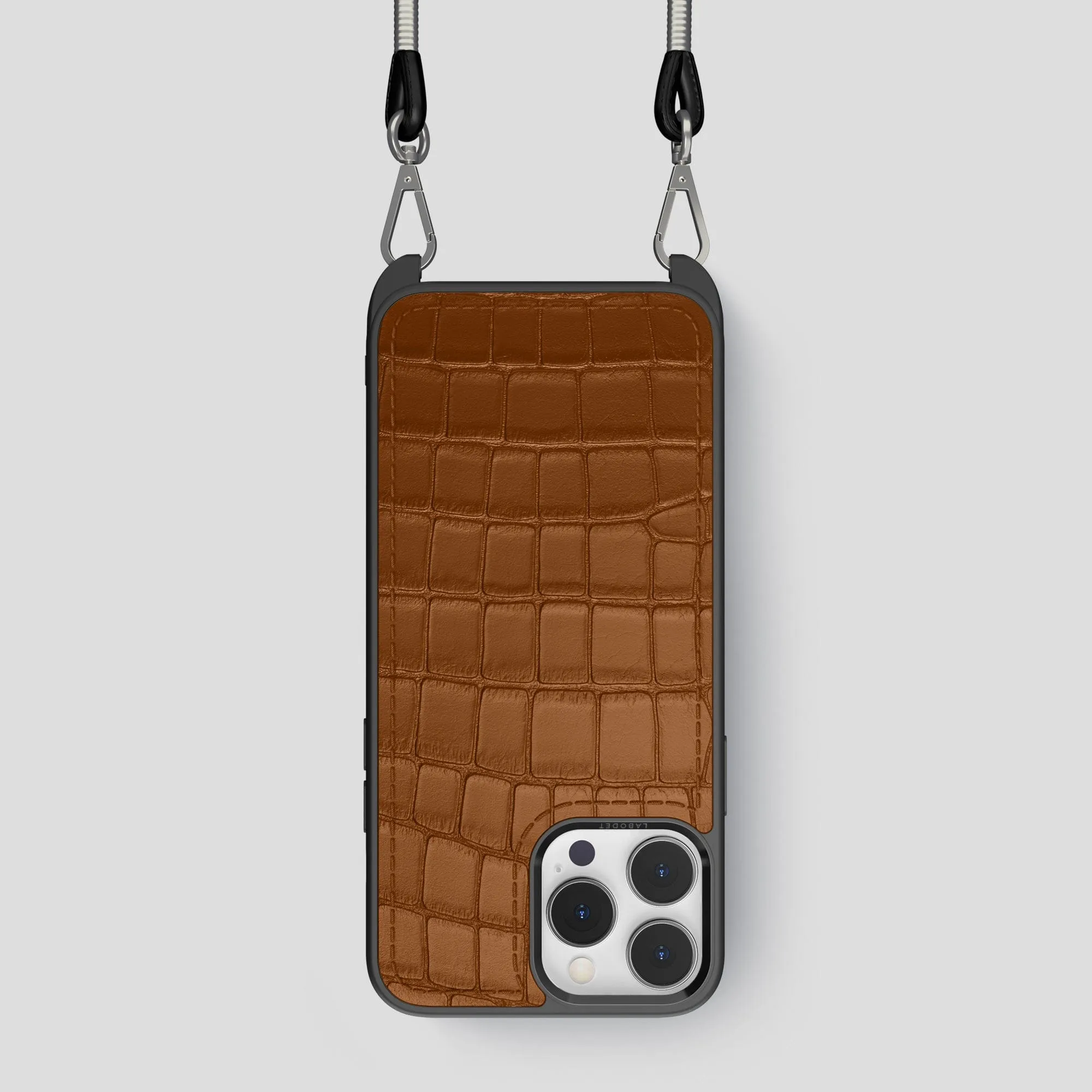 Crossbody Sport Case For iPhone 15 Pro In Alligator Youth Style Minimal Pattern