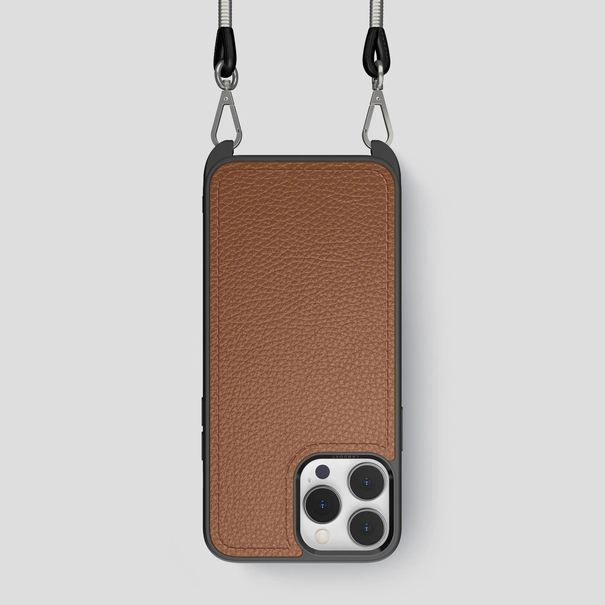 Crossbody Sport Case For iPhone 15 Pro In Calf Grip Texture Soft Feelings