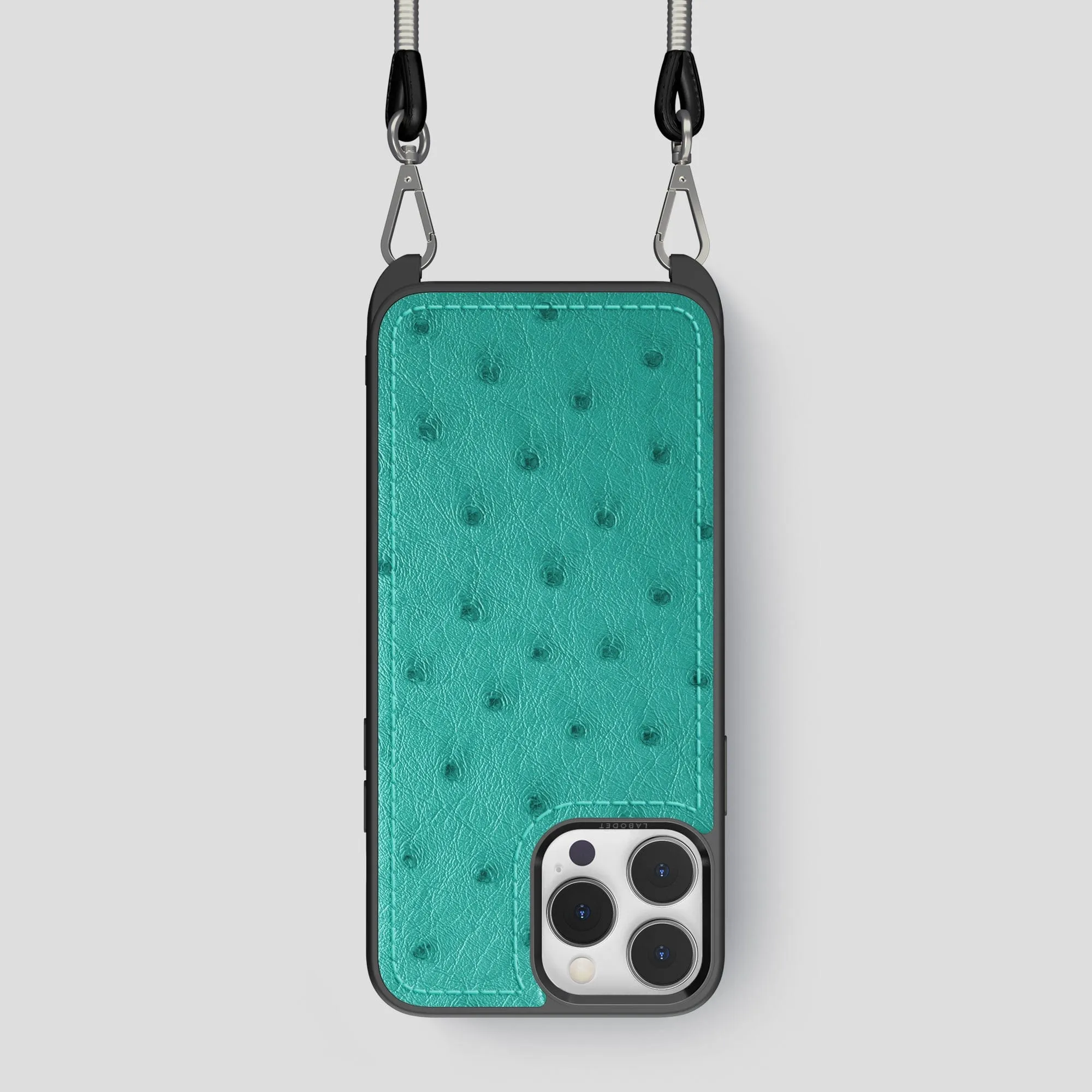 Durable Texture Finish Crossbody Sport Case For iPhone 15 Pro In Ostrich