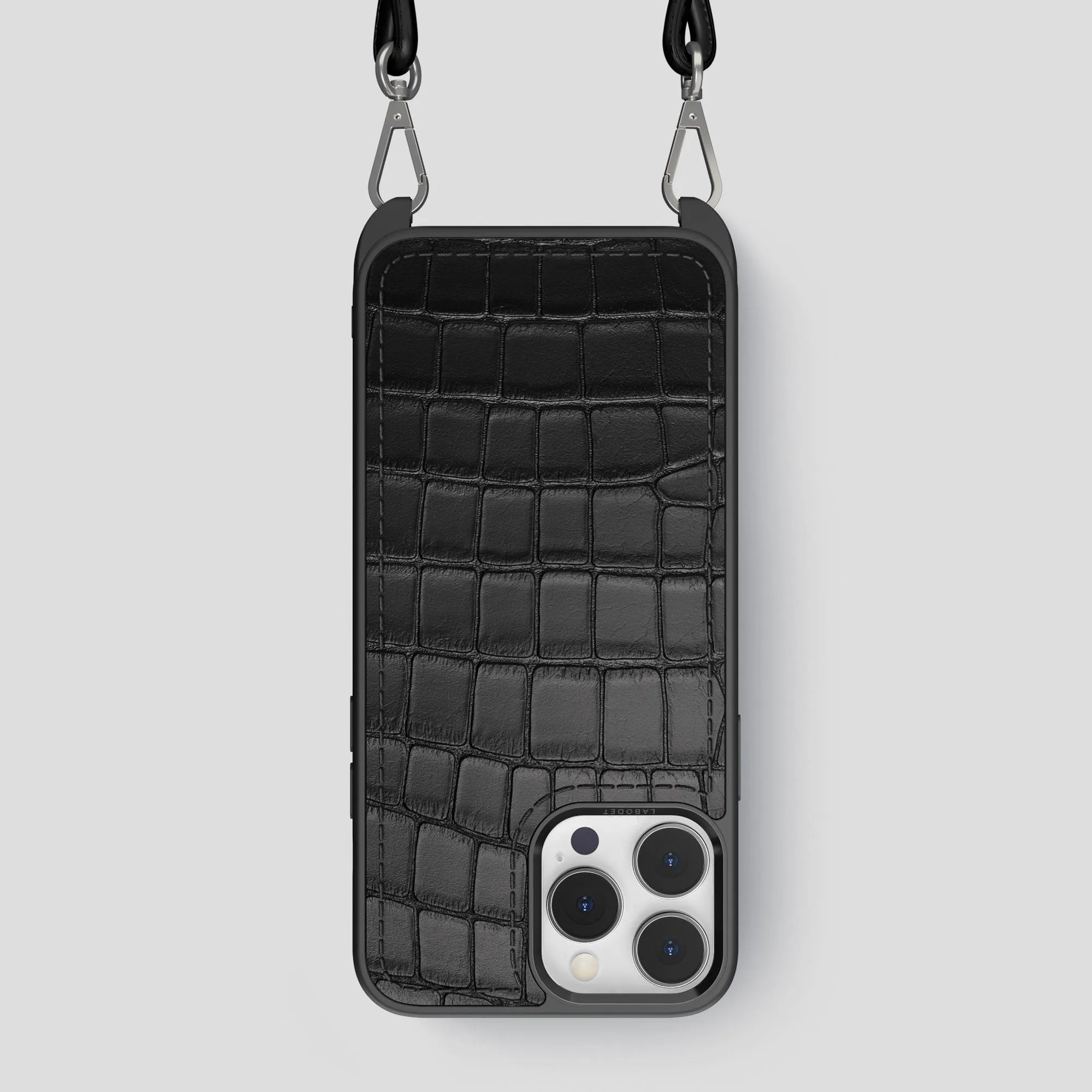 Crossbody Sport Case For iPhone 15 Pro Max In Alligator Luxury Coating Modern Design Texture
