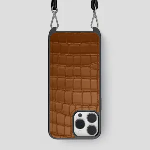 Crossbody Sport Case For iPhone 15 Pro Max In Alligator Waterproof Design Protective Build Texture