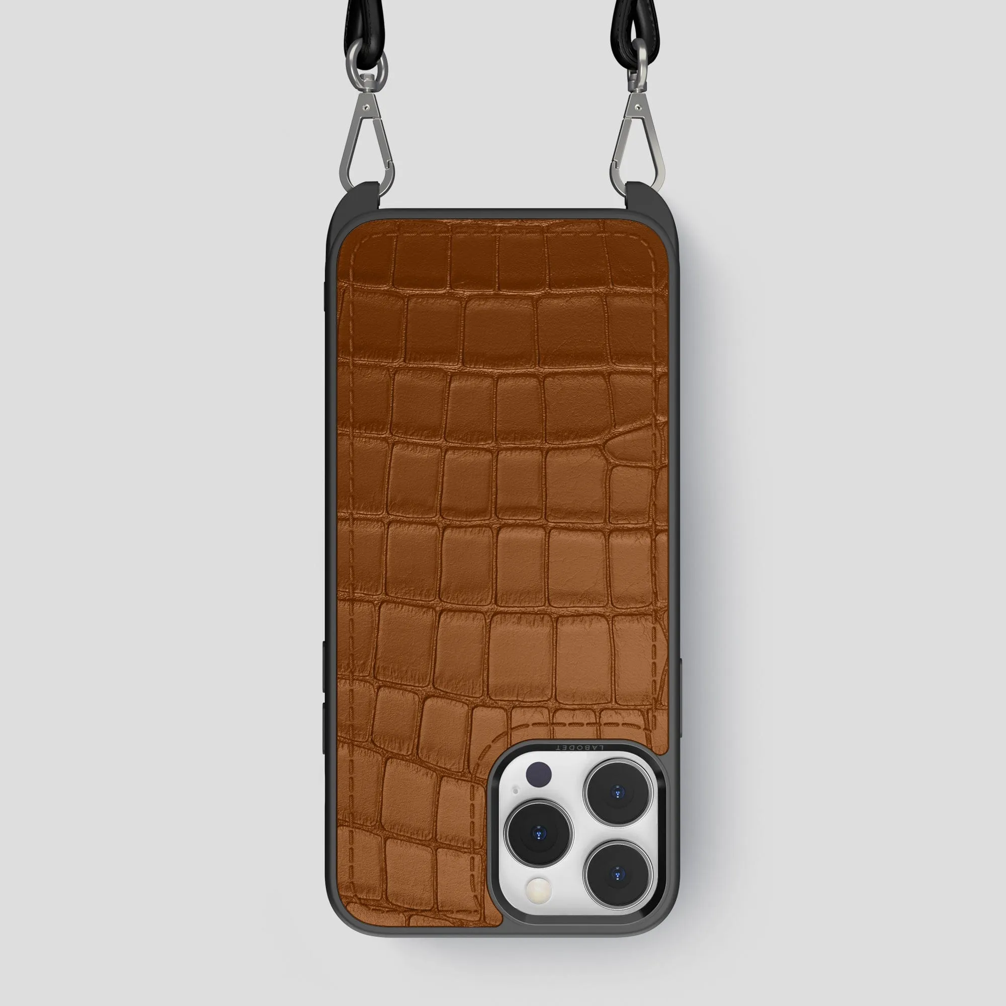 Crossbody Sport Case For iPhone 15 Pro Max In Alligator Waterproof Design Protective Build Texture