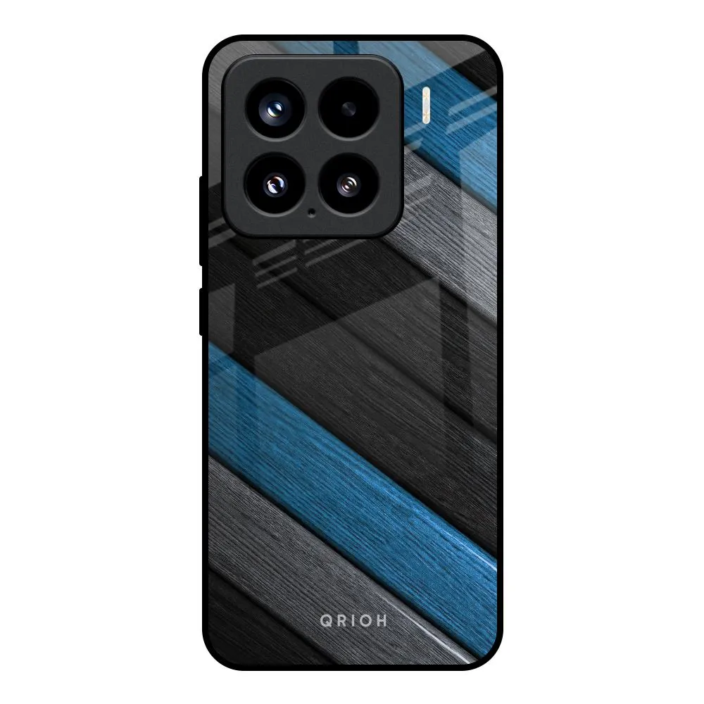 Multicolor Wooden Effect Glass Case for Mi 15 5G Office Accessory Durable Look