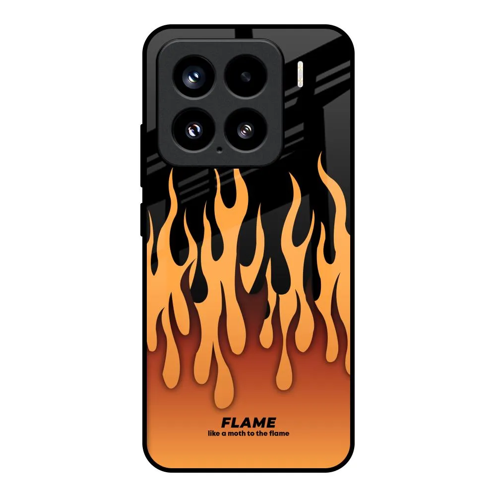 Fire Flame Glass Case for Mi 15 5G Elegant Shield