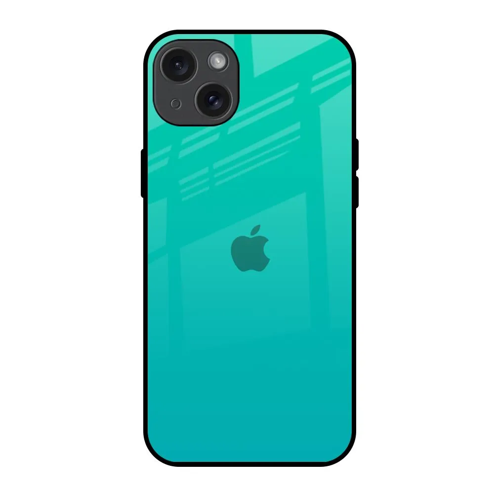 Cuba Blue Glass Case For iPhone 15 Plus Rugged Texture Design