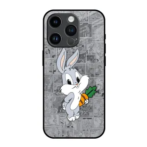 Cute Baby Bunny Glass Case for iPhone 14 Pro Office Accessory Modern Look