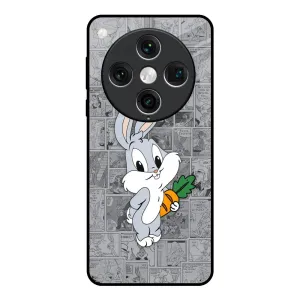 Cute Baby Bunny Glass Case for Oppo Find x8 Pro Colorful Finish Urban Style