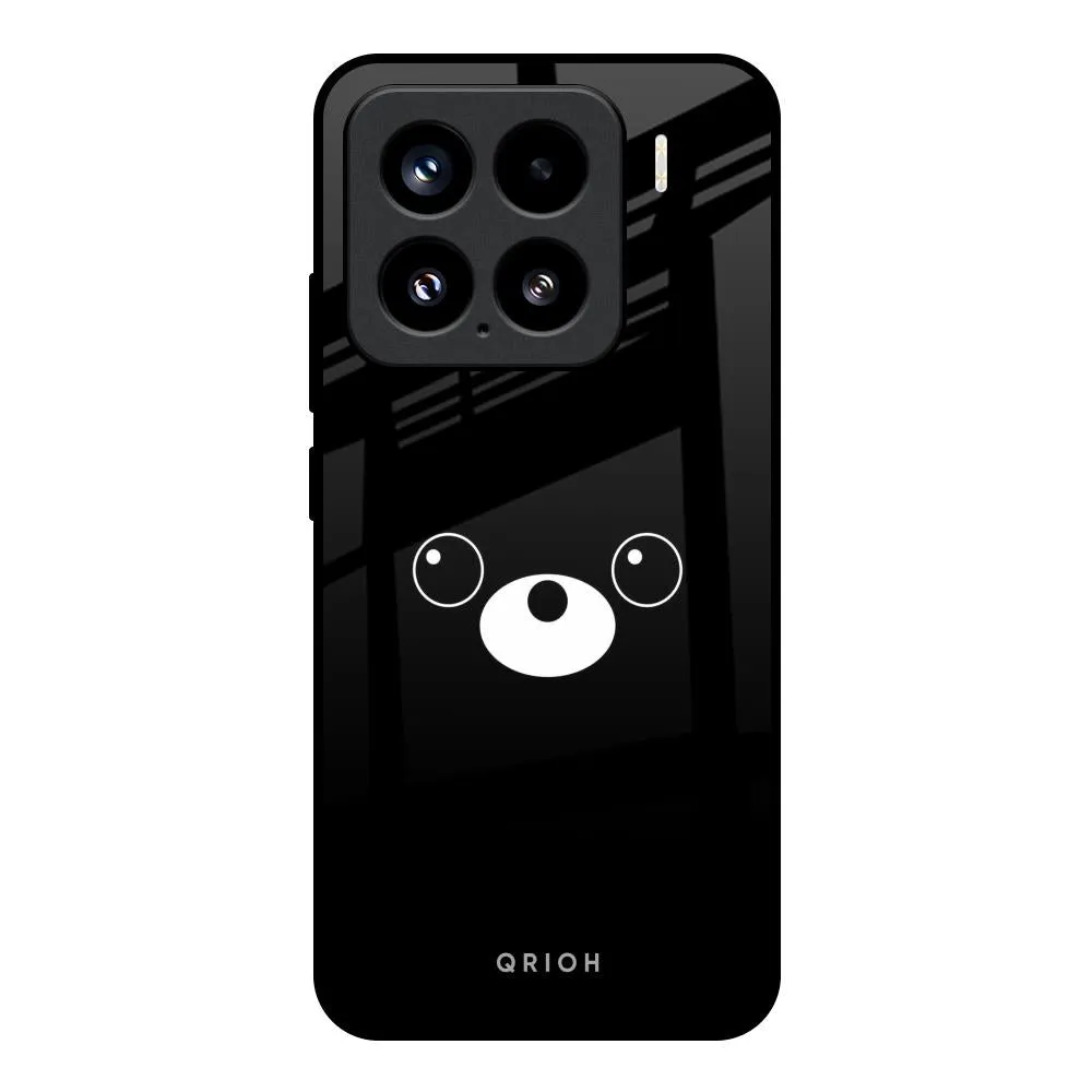 Minimal Shield Stylish Detailing Cute Bear Glass Case for Mi 15 5G