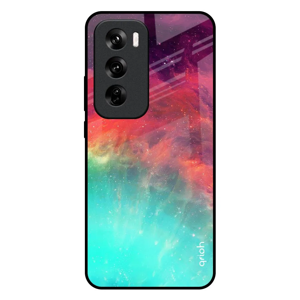 Minimal Texture Colorful Aura Glass Case for Oppo Reno 12 Pro 5G