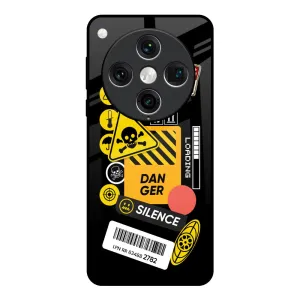 Danger Signs Glass Case for Oppo Find x8 Pro Textured Grip Premium Touch