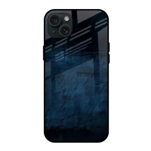 Dark Blue Grunge Glass Case for iPhone 15 Plus Personal Style