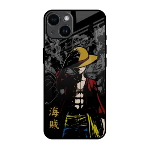 Protective Gear Durable Design Dark Luffy Glass Case for iPhone 14