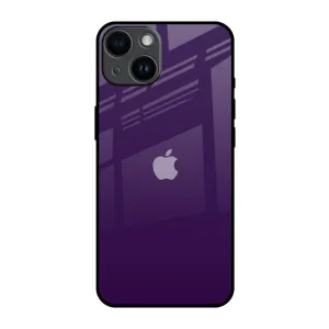 Dark Purple Glass Case for iPhone 14 Soft Feelings
