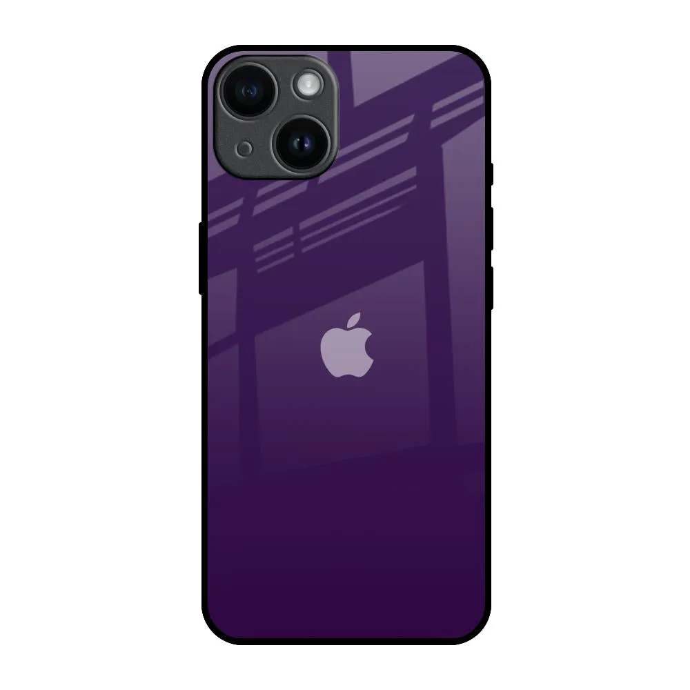 Dark Purple Glass Case for iPhone 14 Soft Feelings
