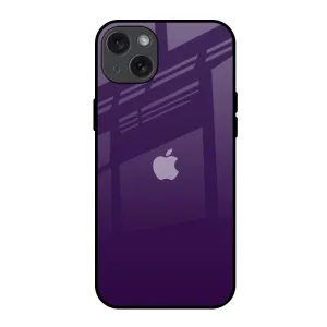 Smooth Layer Durable Coating Dark Purple Glass Case for iPhone 15 Plus