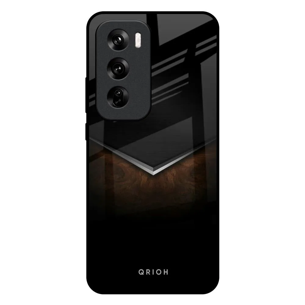 Elegant Accent Dark Walnut Glass Case for Oppo Reno 12 5G