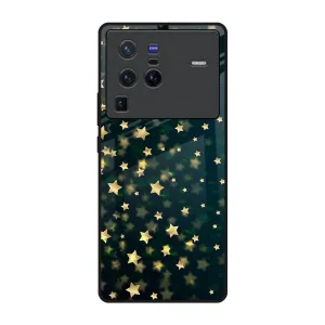 Dazzling Stars Glass Case For Vivo X80 Pro 5G Soft touch layer