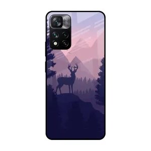 Deer In Night Glass Case For Mi 11i Matte Surface soft look