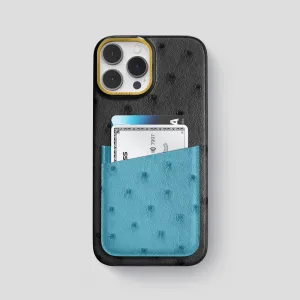 Gift Choice Matte Layer Double Card Case Color?? For iPhone 15 Pro Max In Ostrich