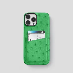 Vibrant pattern Flexible Comfort Double Card Case For iPhone 15 Pro In Ostrich